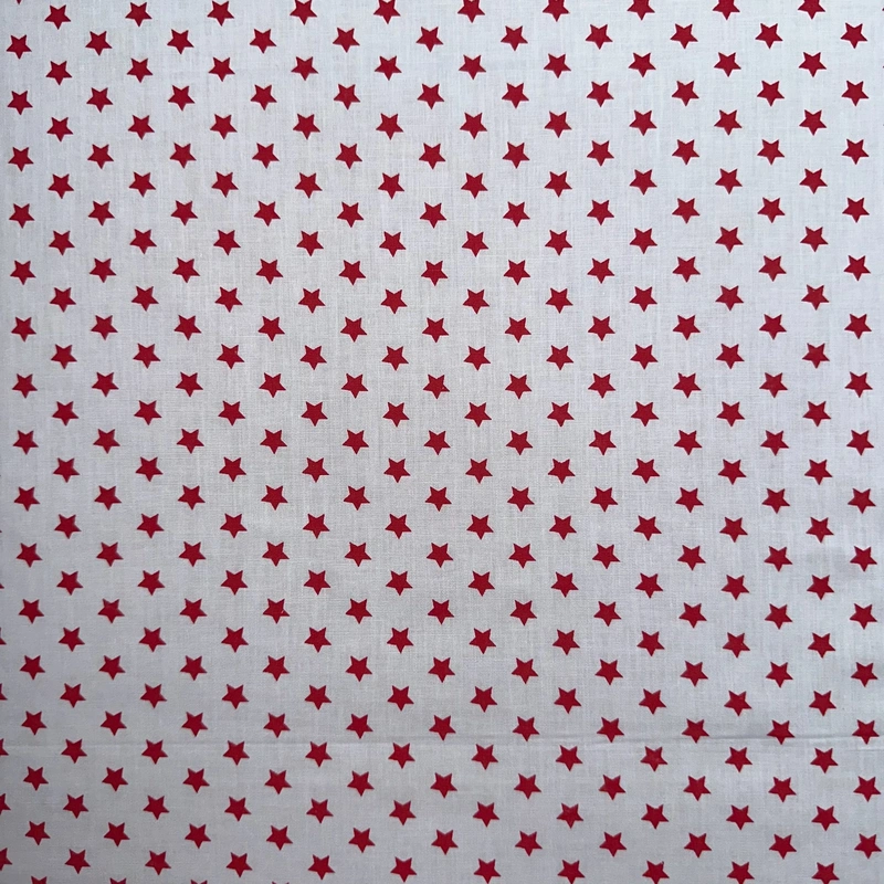 Bílá s červenými hvězdičkami